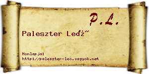 Paleszter Leó névjegykártya